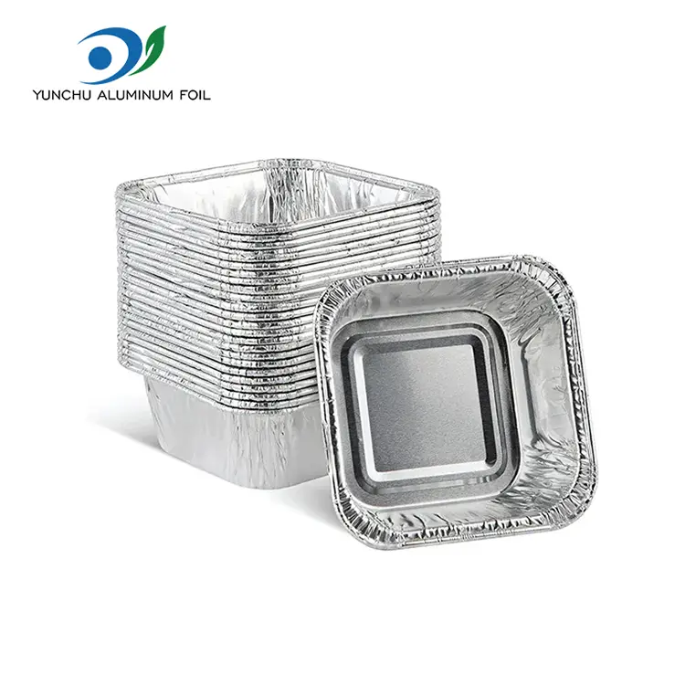 Квадратная авиационная фритюрная алюминиевая фольга Квадратная авиационная фритюрная алюминиевая фольга