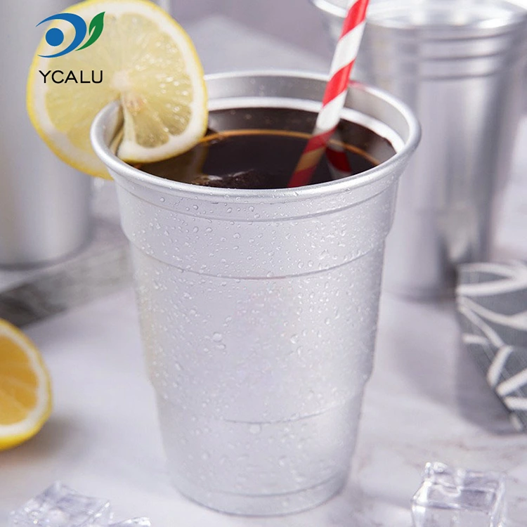 Одноразовая чашка для напитков из алюминиевой фольги на 16 унций