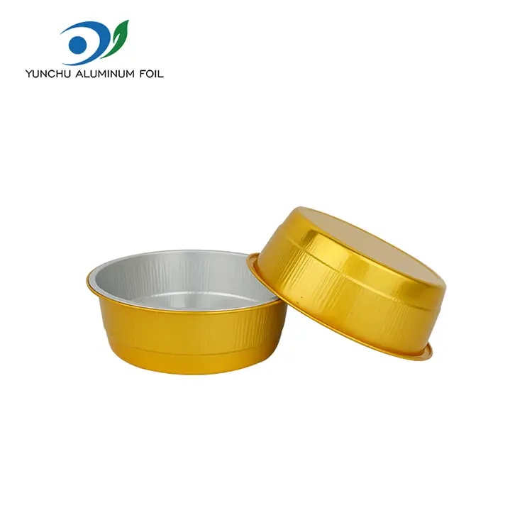 Одноразовые золотые круглые алюминиевые контейнеры фольги