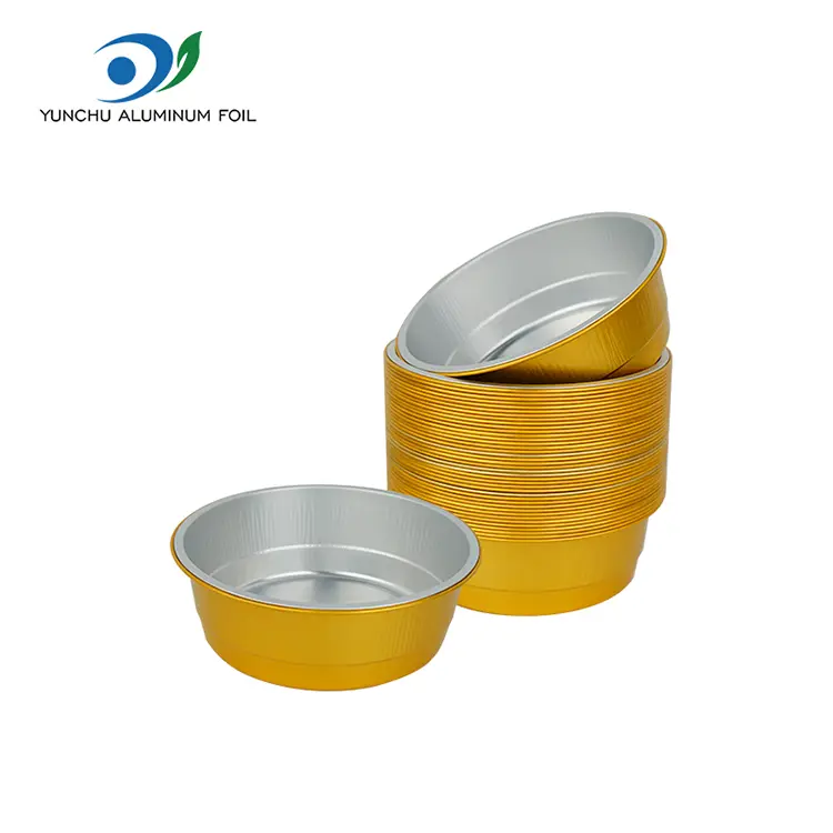 Одноразовые золотые круглые алюминиевые контейнеры фольги