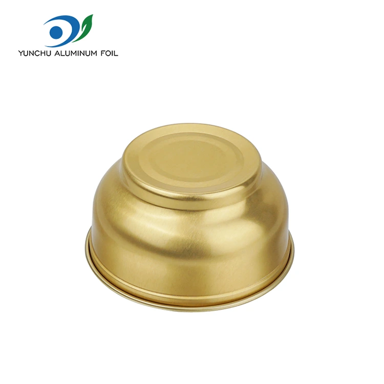 Одноразовые круглые маленькие контейнеры из алюминиевой фольги с золотой чашей