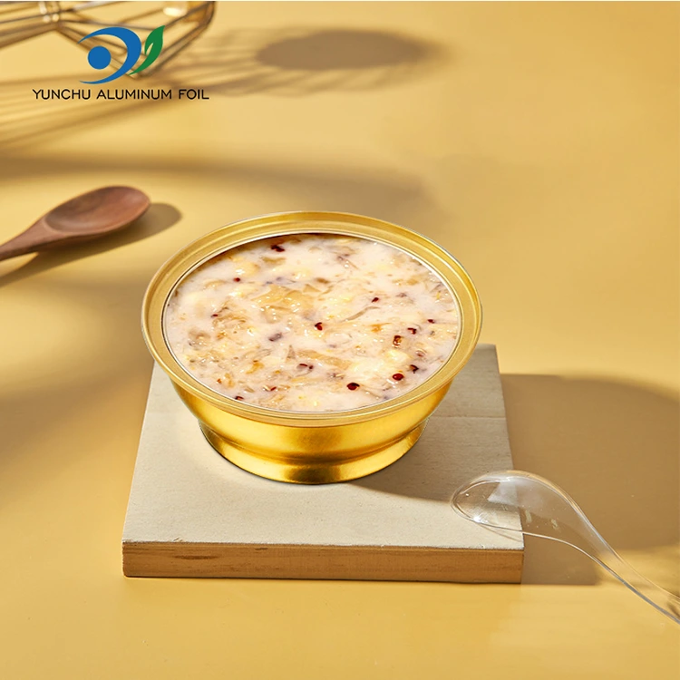 Одноразовая круглая коробка на вынос, маленькая золотая миска, контейнеры из алюминиевой фольги