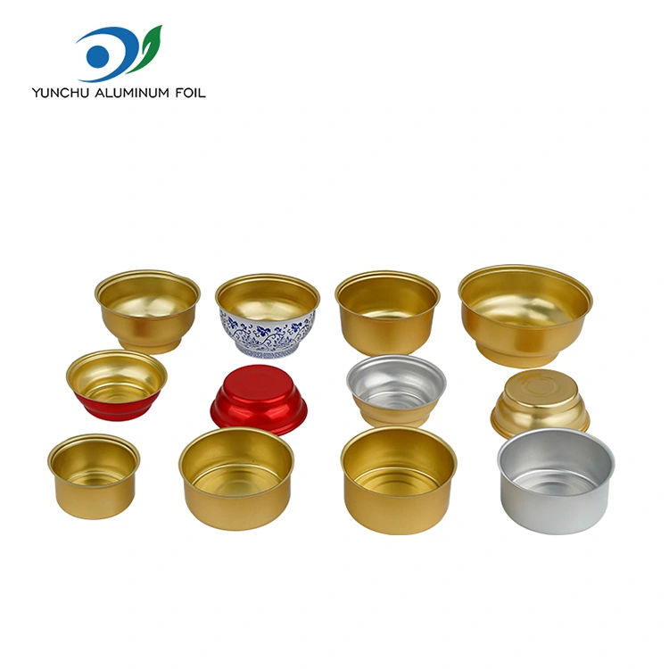 Одноразовая круглая коробка на вынос, маленькая золотая миска, контейнеры из алюминиевой фольги