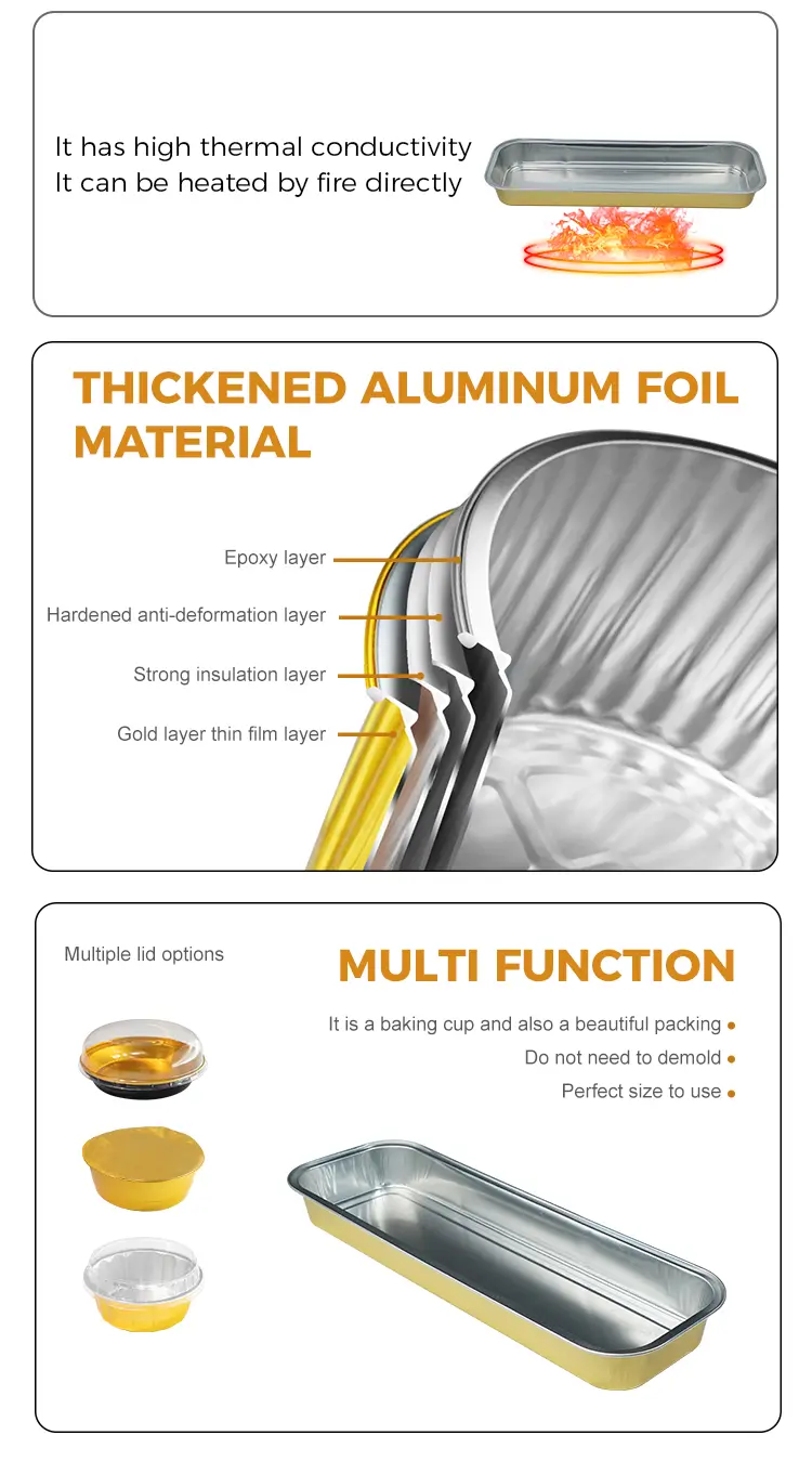 Rectangular bread Smoothwall Aluminum Foil Containers