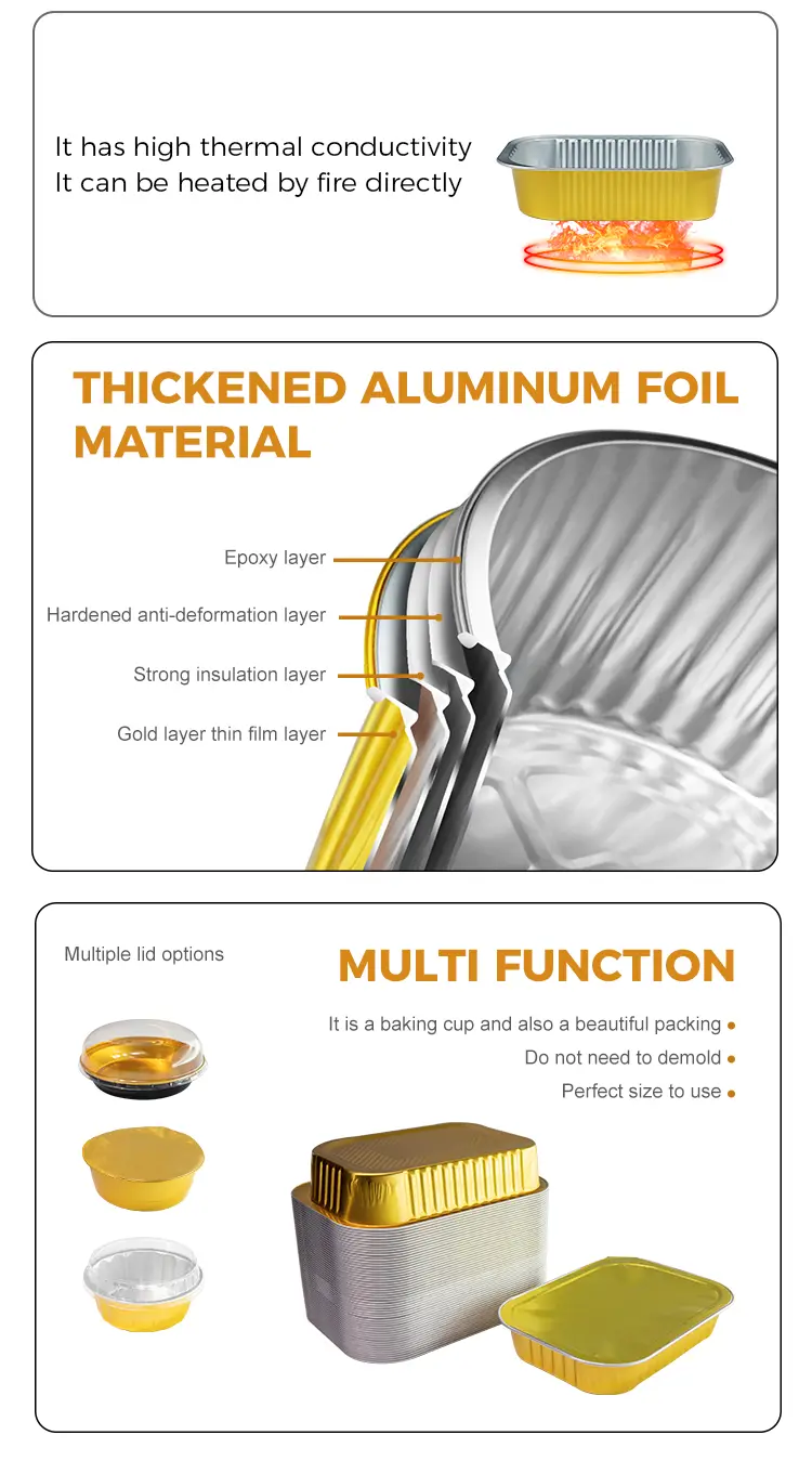 Disposable Rectangular dining Aluminum Foil Containers