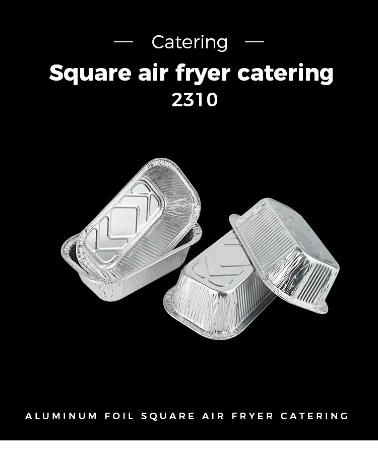 Square air fryer catering Silver Aluminum Foil Containers