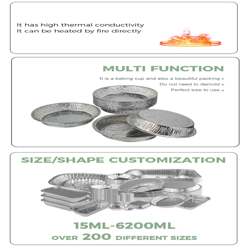 Disposable Silver Aluminum Foil Containers for Baking