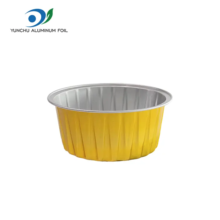 Круглые запеченные пирожные с гладкой стенкой алюминиевой фольги Круглые запеченные пирожные с гладкой стенкой алюминиевой фольги