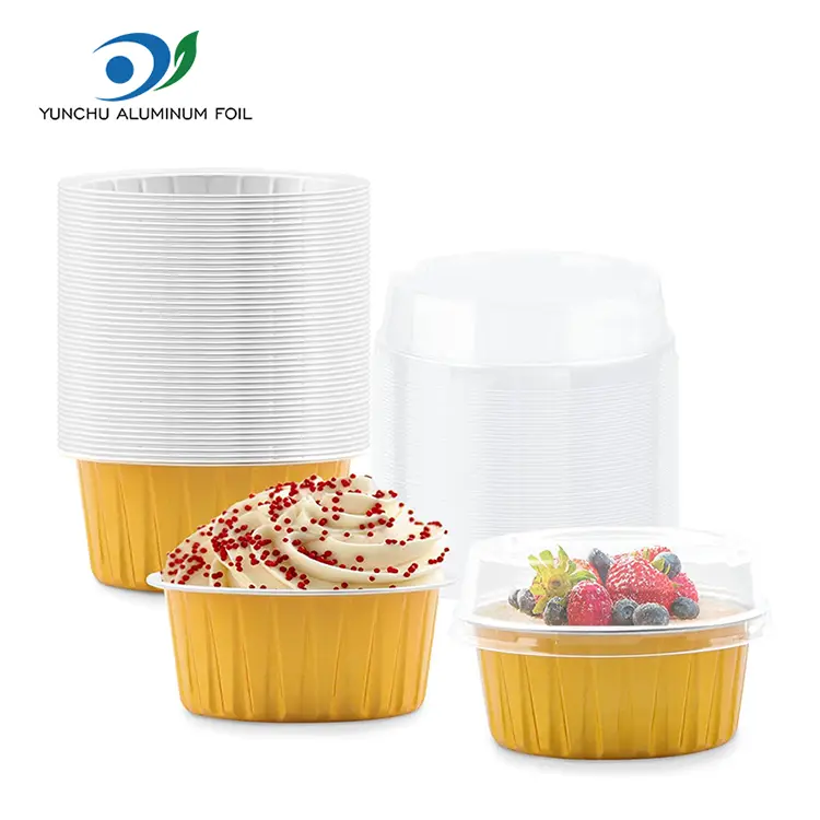 Круглые запеченные пирожные с гладкой стенкой алюминиевой фольги