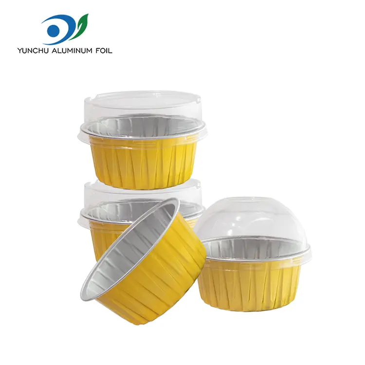 Круглые запеченные пирожные с гладкой стенкой алюминиевой фольги