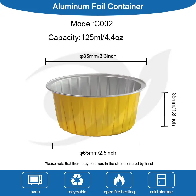 Круглые запеченные пирожные с гладкой стенкой алюминиевой фольги