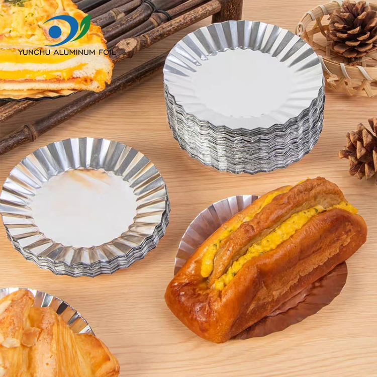 Круглая форма для выпечки с контейнером для пищевых продуктов из серебряной алюминиевой фольги