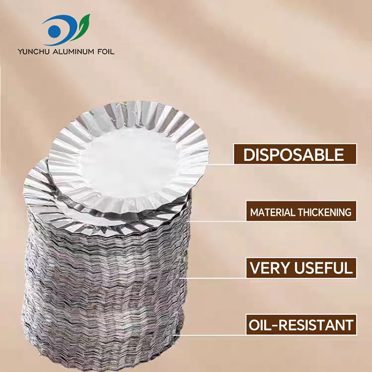 Круглая форма для выпечки с контейнером для пищевых продуктов из серебряной алюминиевой фольги